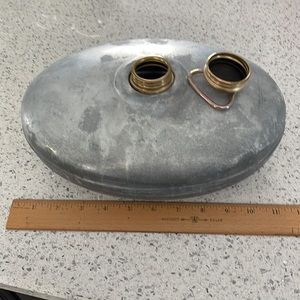 Bed warmer. Vintage Galvanized steel. Brass screw cover great antique condition